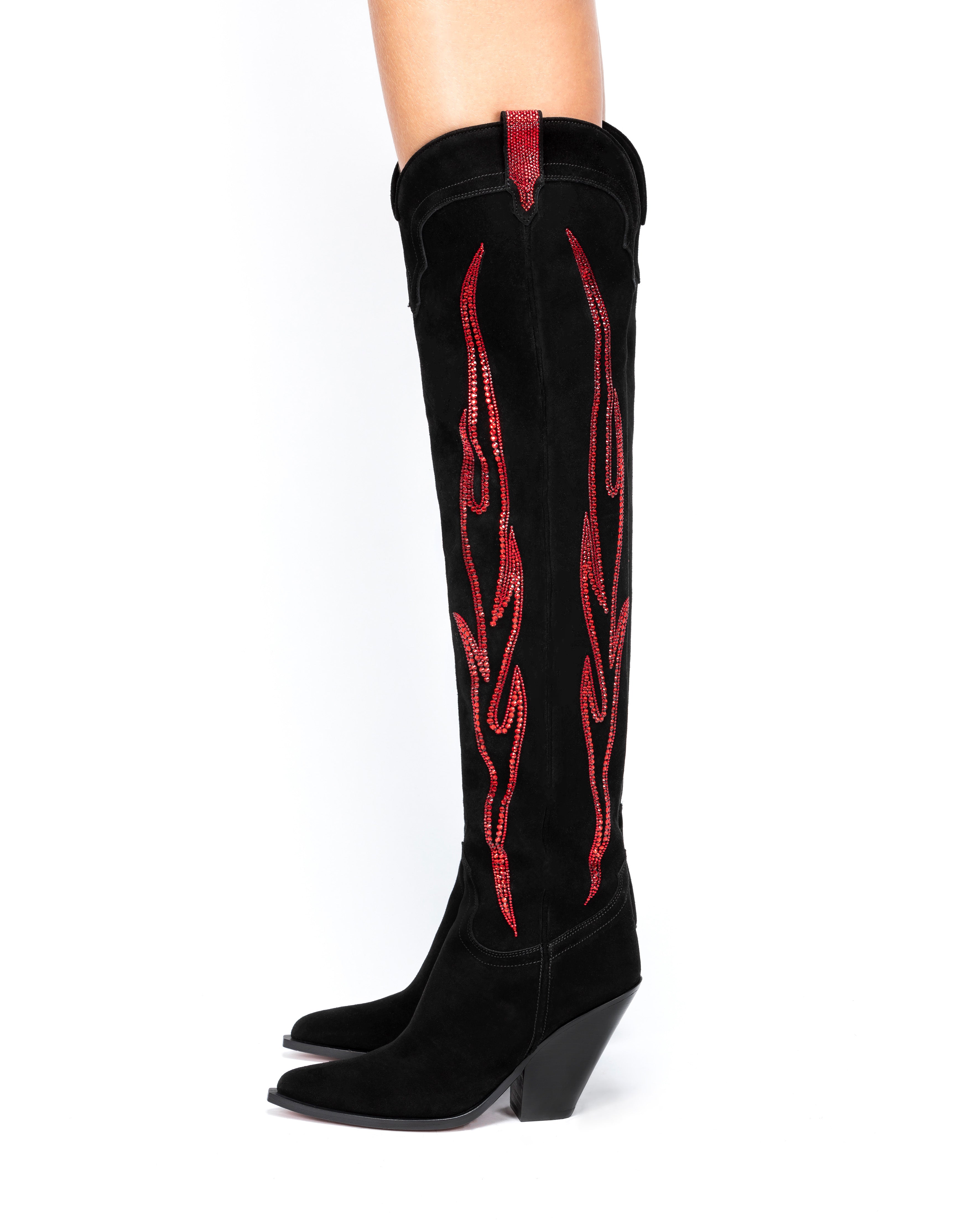 HERMOSA-90-Women_s-Over-The-Knee-Boots-in-Black-Suede-with-Red-Swarovski-Crystals_06