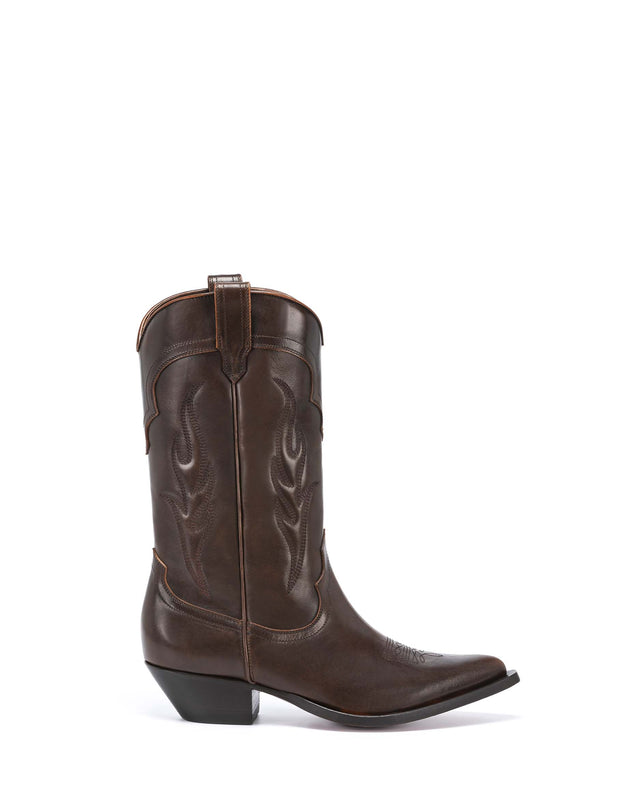 SANTA FE Men's Cowboy Boots in Brown Vacchetta | On Tone Embroidery_Side_01